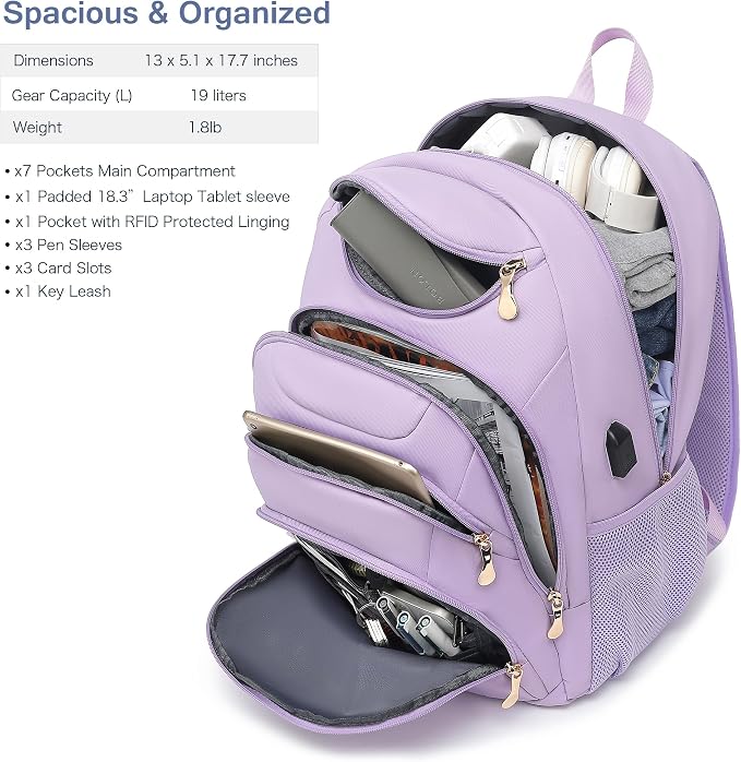 Boavan Laptop Backpack for women, 15.6inch Laptop Bag - Image 2