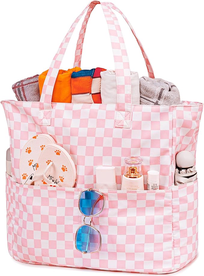 LEDAOU Large Beach Tote Bag Women Waterproof Sandproof Zipper Beach Tote Bag - Image 9