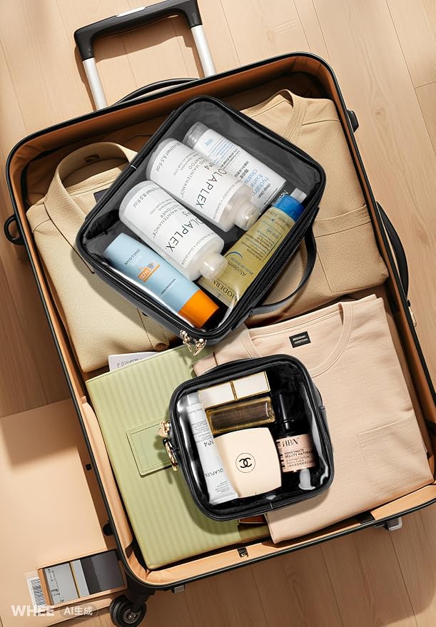 2pcs Clear Toiletry Bag TSA Approved Travel Bag, Carry On - Image 4