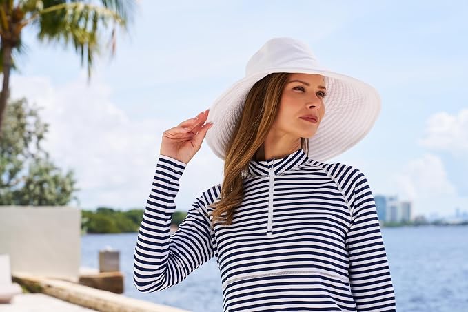 Coolibar UPF 50+ Women's Brittany Beach Hat - Image 3