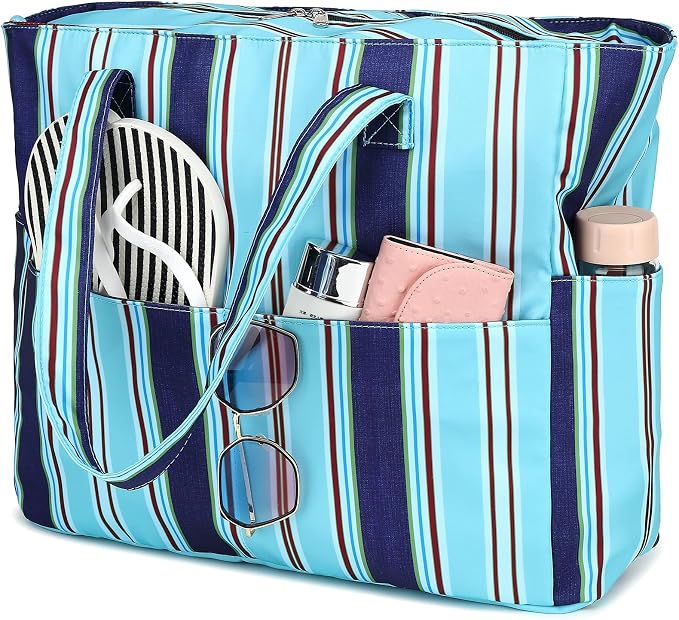 LEDAOU Beach Bag Waterproof Sandproof Women Tote Bag Pool Bag - Image 8