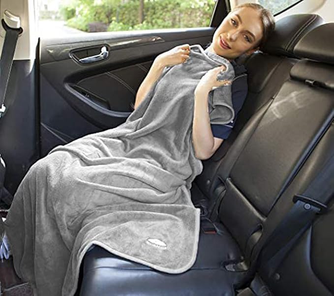 BlueHills Premium Soft Travel Blanket Pillow Airplane Flight Blanket Throw in - Image 4