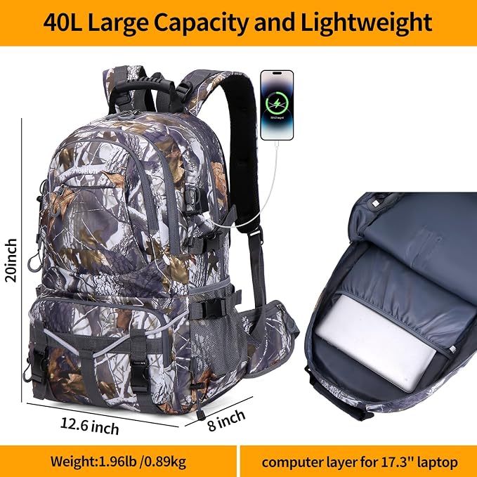 Nerlion 40L Hiking Backpack Travel Backpack - Image 6