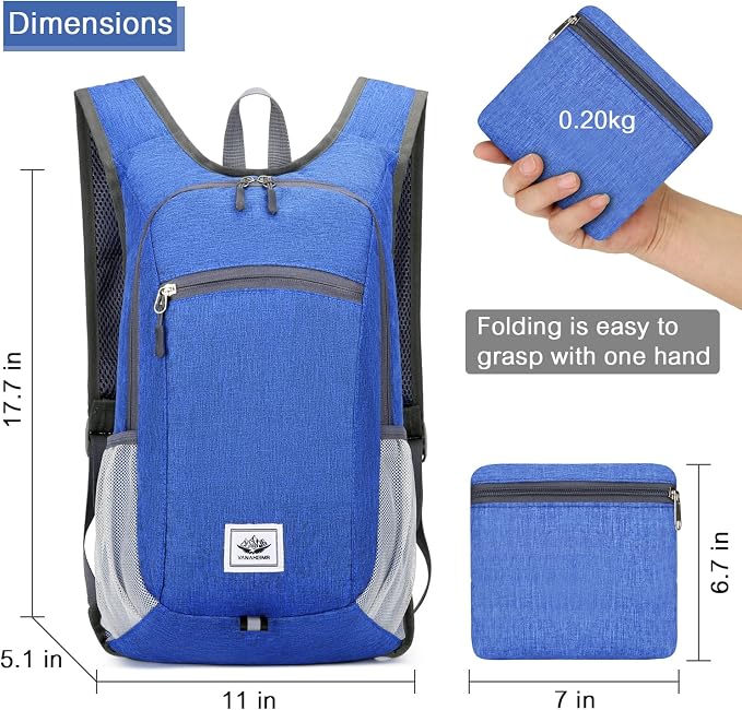 Esup 15L Lightweight Hiking Backpack Foldable Small Travel Backpack Packable - Image 2