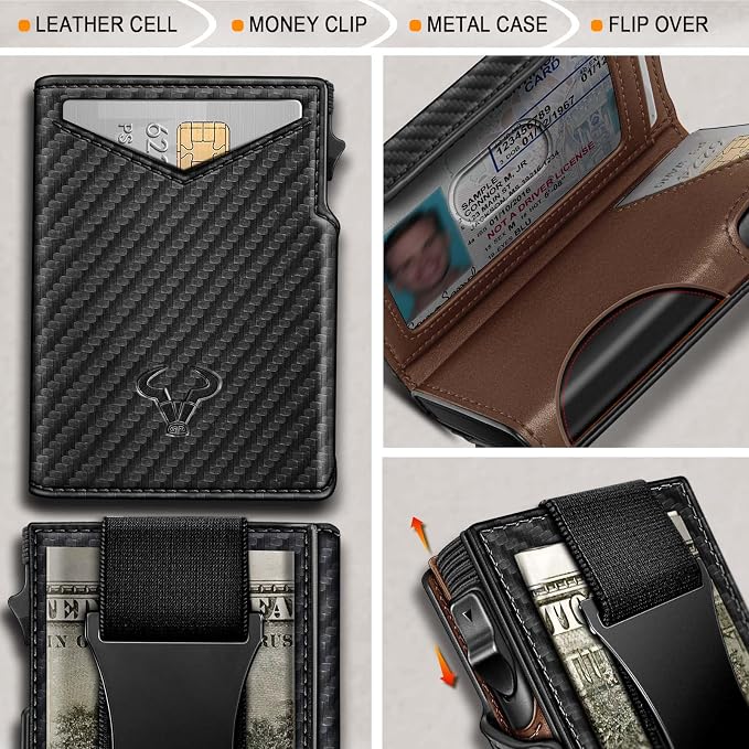 BULLIANT Men Wallet Gift Boxed, Slim Front Pocket Wallet Money Clip Card Holder - Image 4