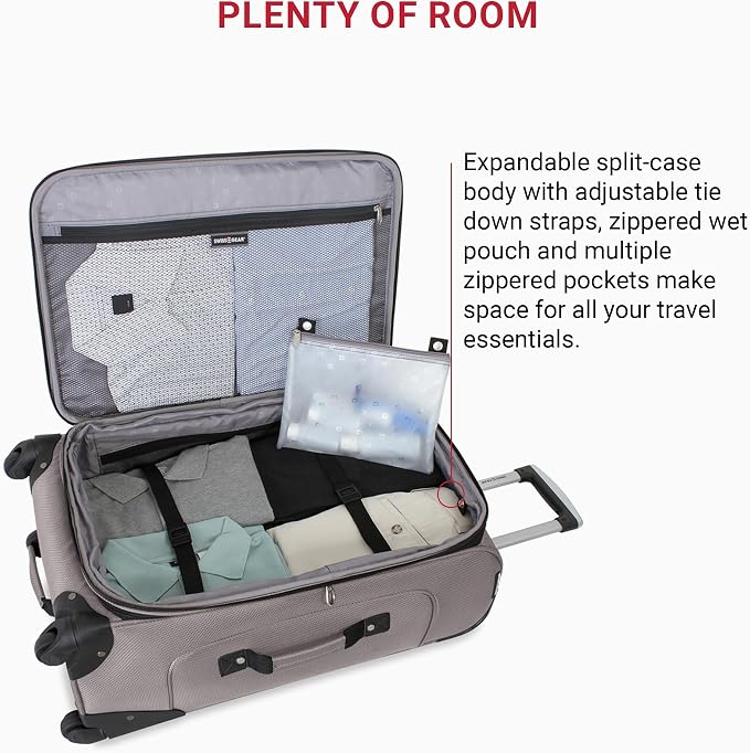 SwissGear Sion Softside Expandable Luggage, Checked-Medium 25-Inch - Image 5