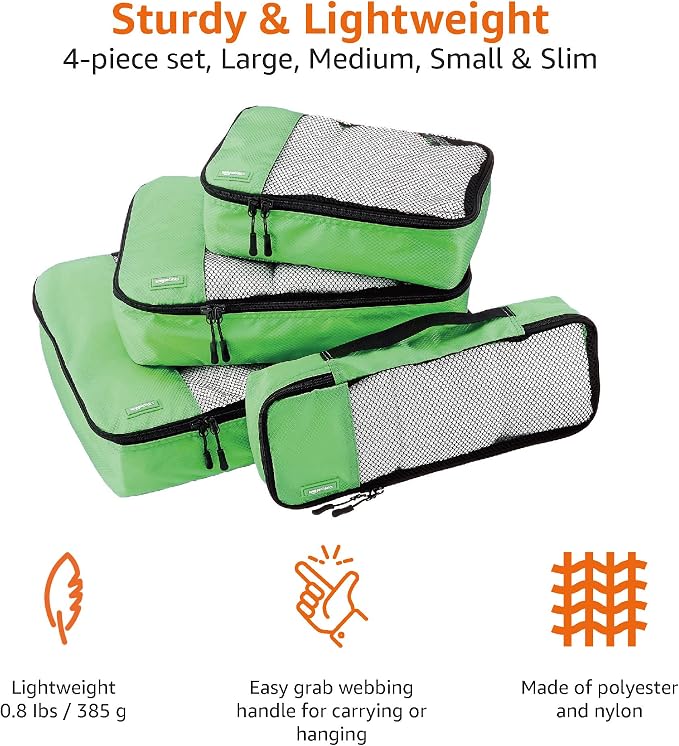Amazon Basics Packing Cubes for Travel, Packing Organizers Set, 4-Piece-Set - Image 4