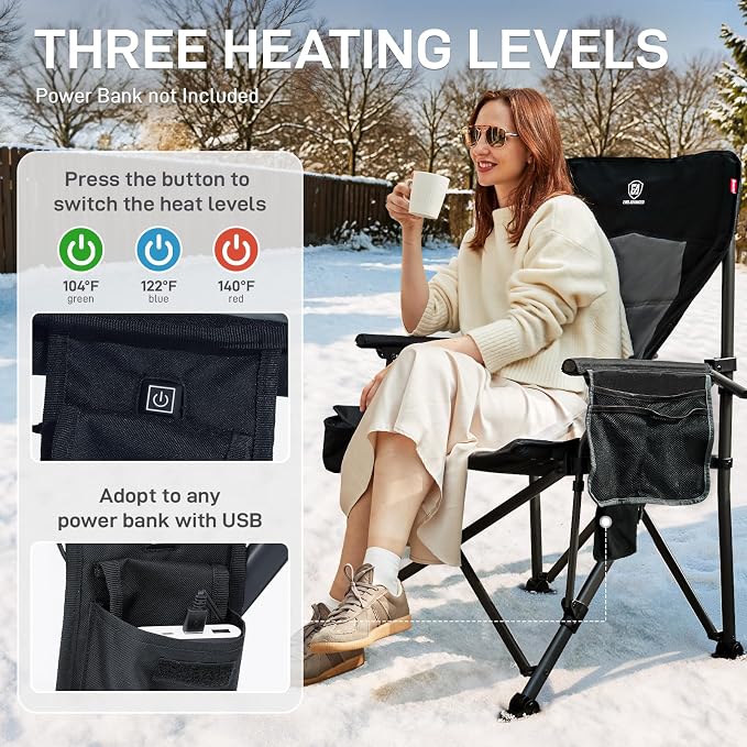 EVER ADVANCED Heated Oversized Foldable Camping Chair - Image 3