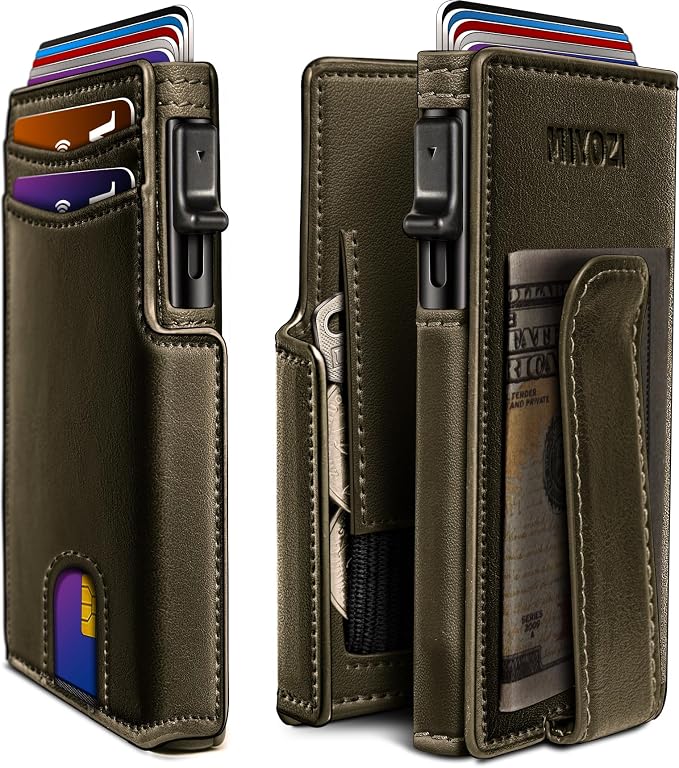 Men Wallet, with Money Clip Coins Pocket ID Window, Slim Front Pocket RFID by Miyozi