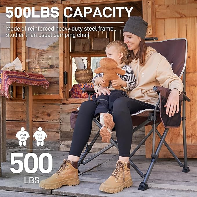 EVER ADVANCED Oversized Folding Camping Chair, - Image 3