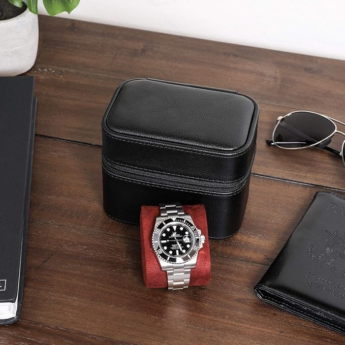 ROTHWELL Gift Set 6 Slot Leather Watch Box and 2 Watch Travel Case - Image 7