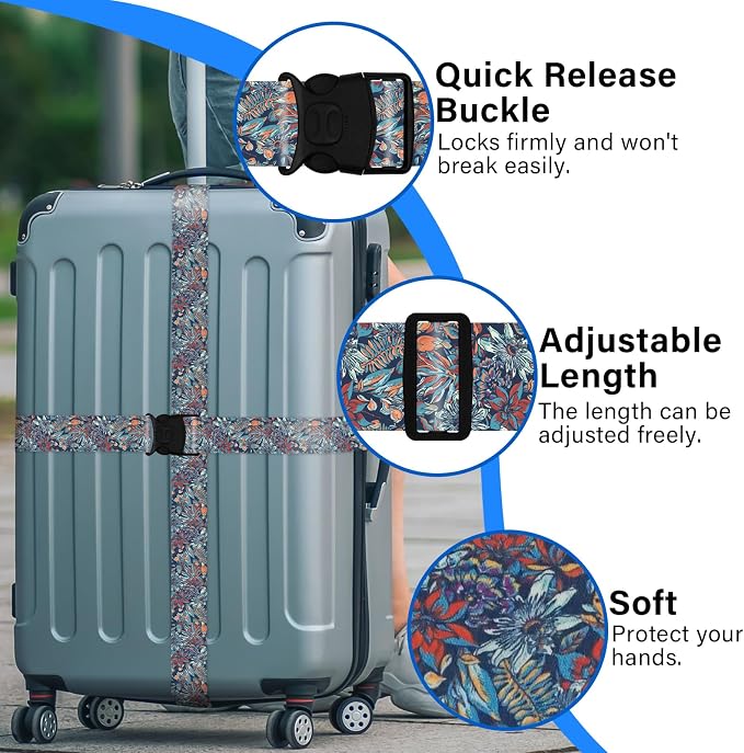 Luggage Straps for Suitcases, Travel Adjustable Belt - Image 2