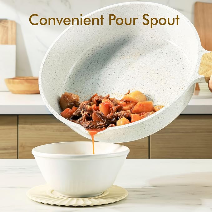 SENSARTE Nonstick Ceramic Cookware Set 13-Piece, Healthy Pots and Pans Set - Image 8