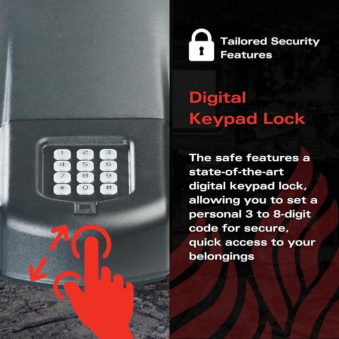 FireKing Safe, Lock Box for Home, Compact Safe for Valuables, Small & Portable - Image 3