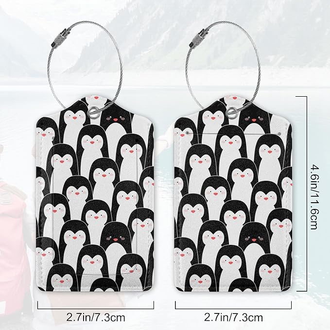2Pcs Luggage Tag for Suitcase Penguin Animals Cute Luggage Tag - Image 2