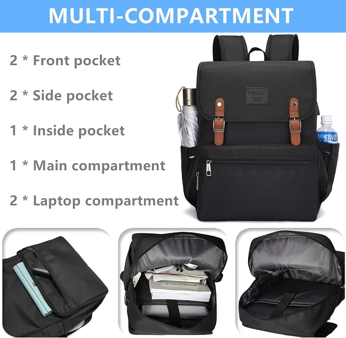 HFSX Laptop Backpack Men Women Vintage Backpack Bookbag College Backpacks - Image 2