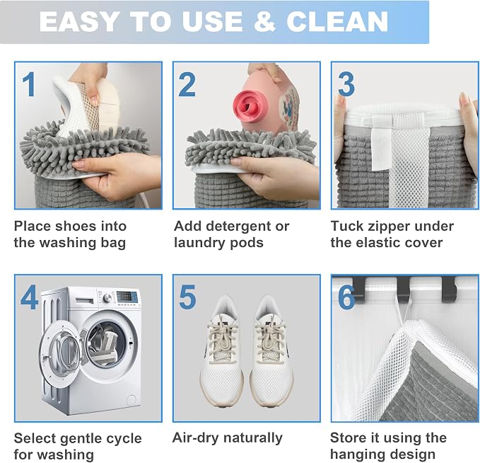 Shoe Washing Machine Bag – 360° Deep Clean Sneaker Laundry Bag - Image 4