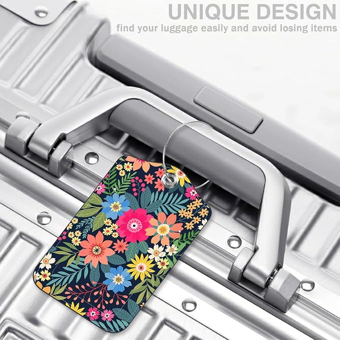 2 Pcs Colorful Flowers and Leaves Luggage Tags - Image 5