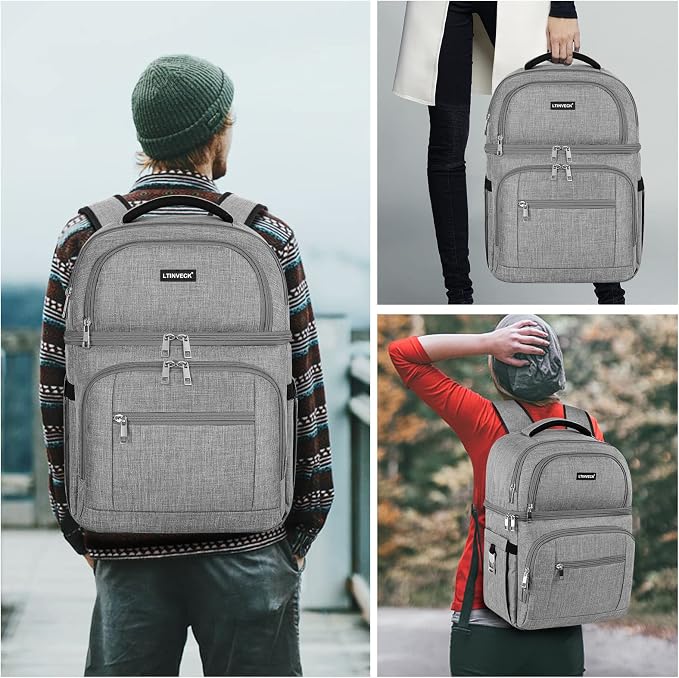Cooler Backpack, Insulated Backpack Cooler Leakproof Double Deck Cooler Bag - Image 7
