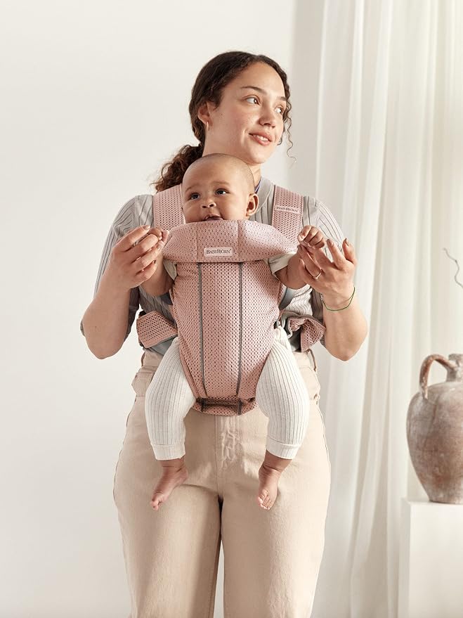 BabyBjörn Baby Carrier Mini, 3D Mesh, Dusty Pink | Newborn Carrier, Easy-to-Use - Image 5