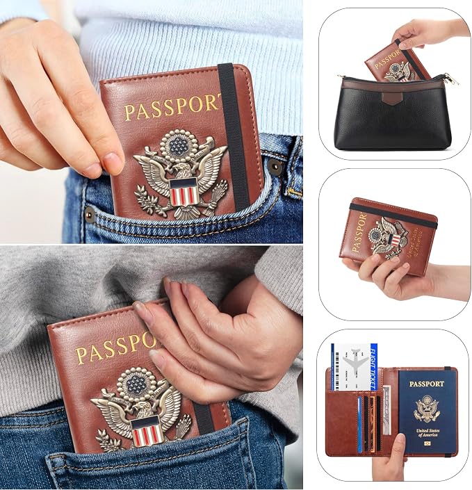 Passport Holder for Travel Passport Cover for Men Passport Wallet Case - Image 6