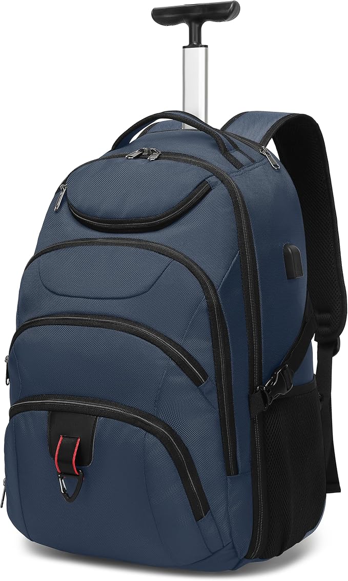 Boavan Rolling Backpack, 17 inch Water Resistant Wheeled Backpack, Carry on by Boavan