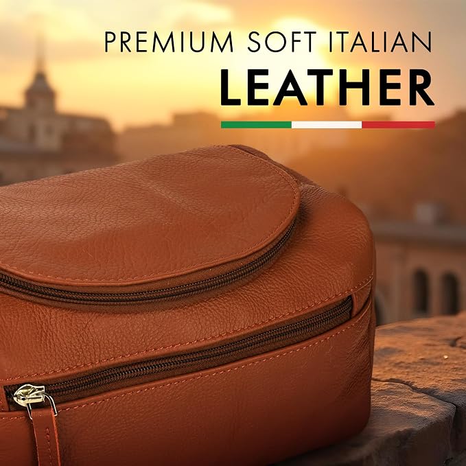 ELIZO Premium REAL Leather Toiletry Bag - Image 3