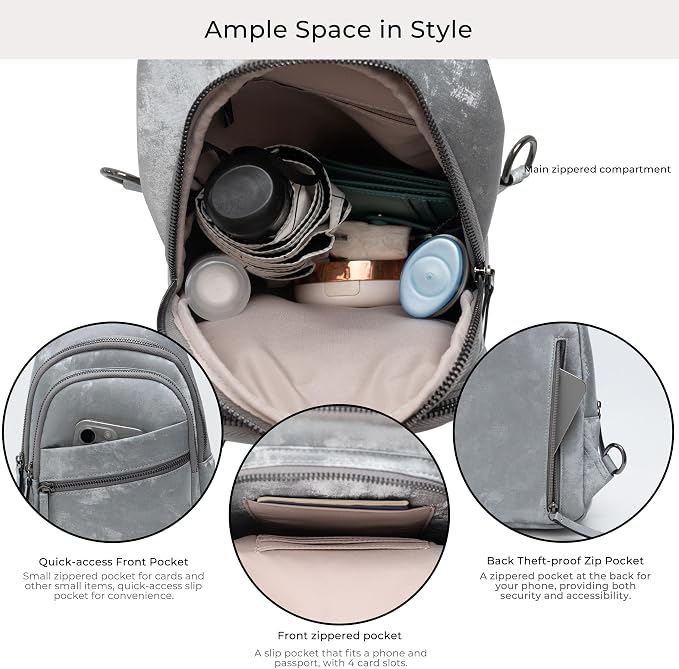 Alldaily Large Sling Bag for Women Crossbody Purse Leather Fashionable Trendy - Image 3