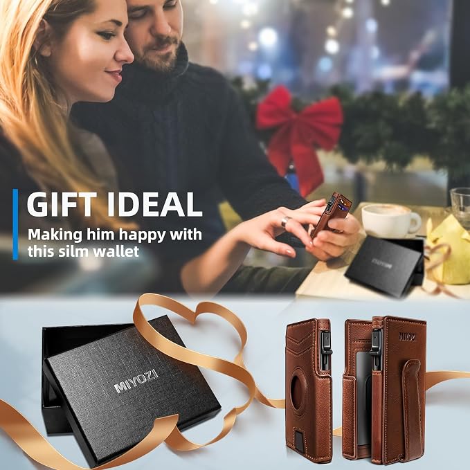 Airtag Wallet for Men, with Money Clip 10 Cards Metal Case Smart Slim Pop Up - Image 7