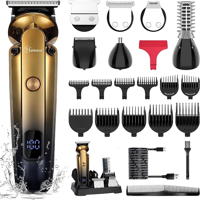 Hatteker Men's Beard Trimmer Kit Electric Razor Shaver Professional Hair Clipper by Hatteker