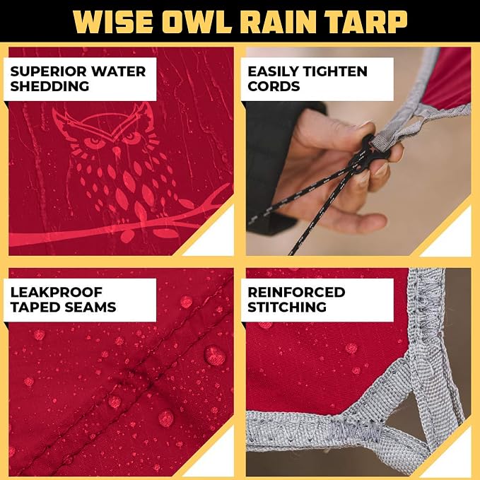 Wise Owl Outfitters Hammock Rain Fly – Waterproof Camping Tarp Cover - Image 3