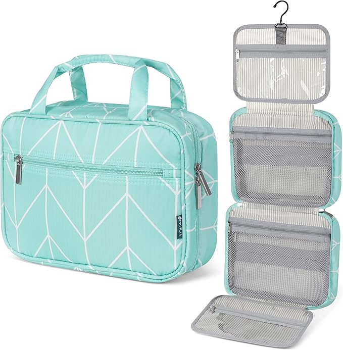 PAVILIA Hanging Toiletry Bag Travel Bag Women Men, Foldable Cosmetic Organizer by PAVILIA