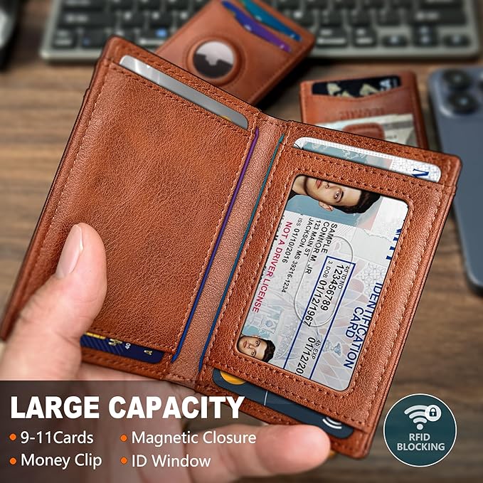 Airtag Wallet for Men- with Money Clip Gift Boxed, Magnetic Closure Slim - Image 2