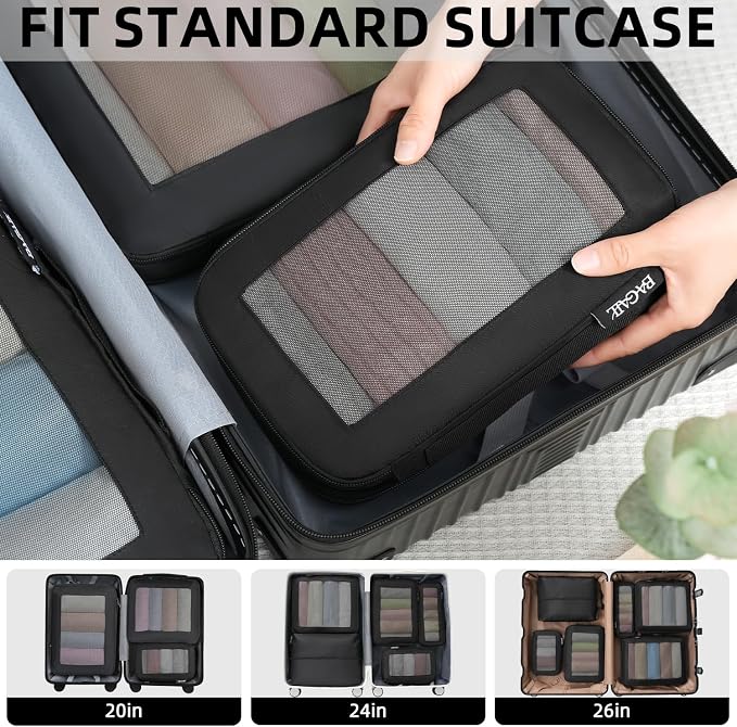 BAGAIL 4 Set/6 Set/8 Set Compression Packing Cubes Travel Accessories - Image 7