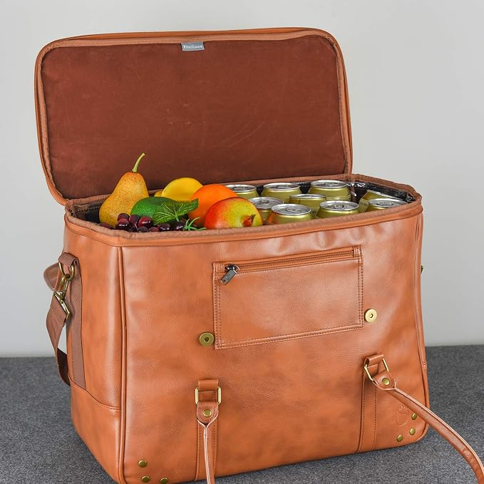 Freshore® 6 Wine Bottles Carrier Leather Bag - Image 5