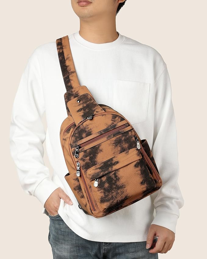 FADEON Large Sling Bag for Women, Leather Crossbody Purse Designer Anti Theft - Image 3