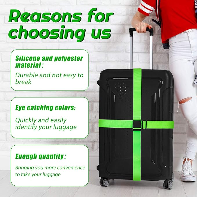 Weewooday 8 Pcs Luggage Straps Suitcase Tags Set - Image 4
