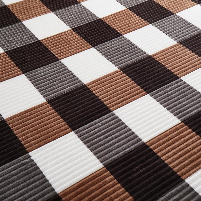 PU MEI Sherpa Blanket Twin Plaid Thick Bed Blanket, 60”*80” Super Soft Flannel - Image 5