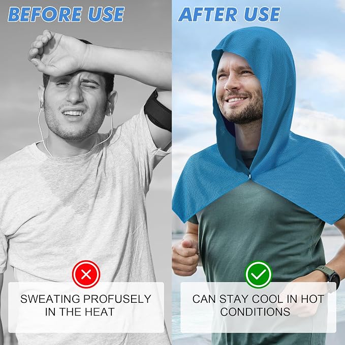 3 Pack Cooling Hoodie Towels for Neck and Face, UPF 50 Sun Protection & Instant - Image 4