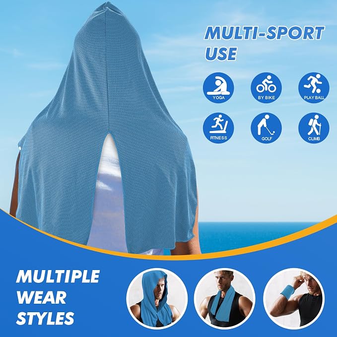 3 Pack Cooling Hoodie Towels for Neck and Face, UPF 50 Sun Protection & Instant - Image 5