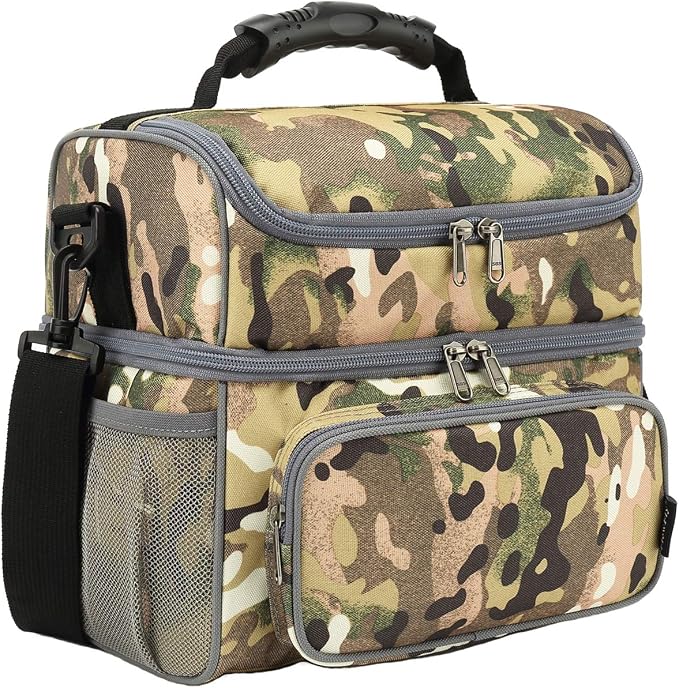 FlowFly Double Layer Cooler Insulated Lunch Bag Adult Lunch Box Large Tote Bag by FlowFly