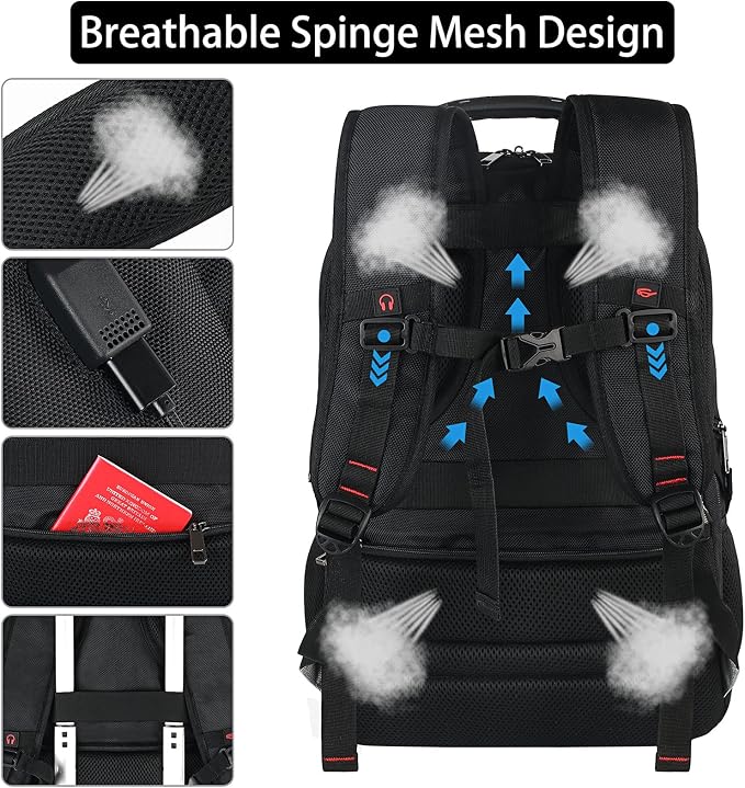17.3 Laptop Backpack, Extra Large Travel laptop Backpack - Image 5