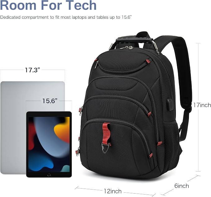 Boniyee Travel Backpack 17.3 Inch, Business Anti-Theft Laptop Bag - Image 6