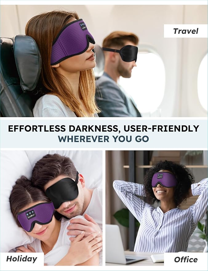 MUSICOZY Sleep Headphones Wireless Mask 3D Sleeping Eye Mask, Music Headband - Image 5