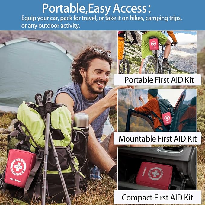 Premium First Aid Kit with Labelled Compartments, Emergency Survival Kit - Image 6
