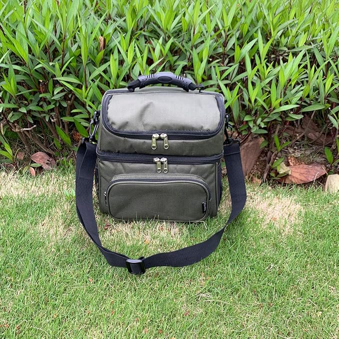 FlowFly Double Layer Cooler Insulated Lunch Bag Adult Lunch Box Large Tote Bag - Image 6