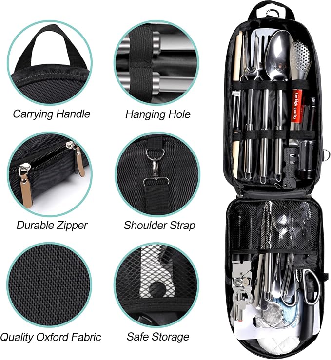 35 Pcs Camping Kitchen Utensil Set Outdoor Kitchen Gear, Outdoor Cooking and - Image 2