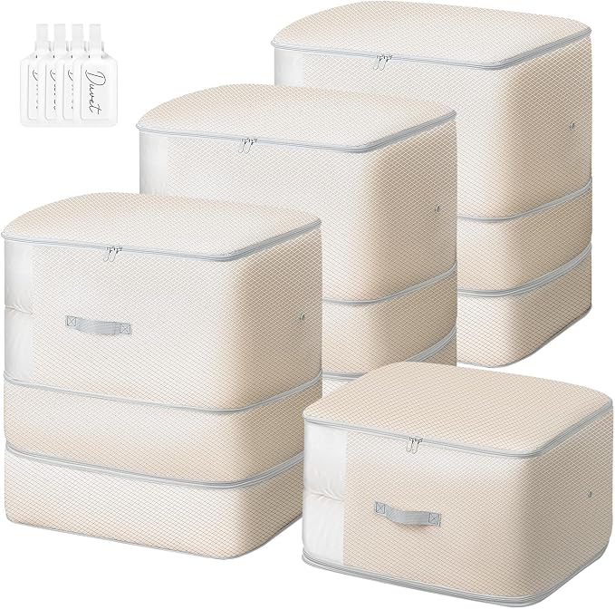 Comforter Storage Bag - 130L Large Capacity Blanket Storage Bags 3-Layer Ultra by EasortmPackingCubes