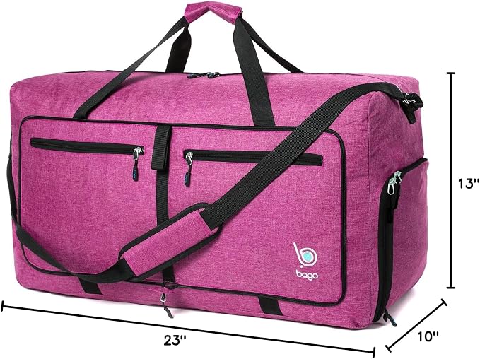 Bago Foldable Duffel Bags for Traveling Women & Men - 60L Medium Packable - Image 12