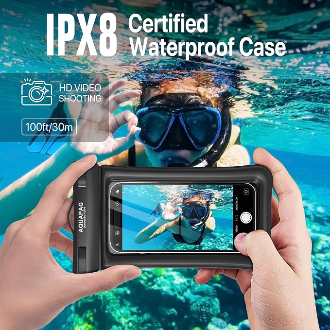 NEPHI IP68 Waterproof Phone Pouch -Up to 8.0"，Adjustable Neck Lanyard Floating - Image 6